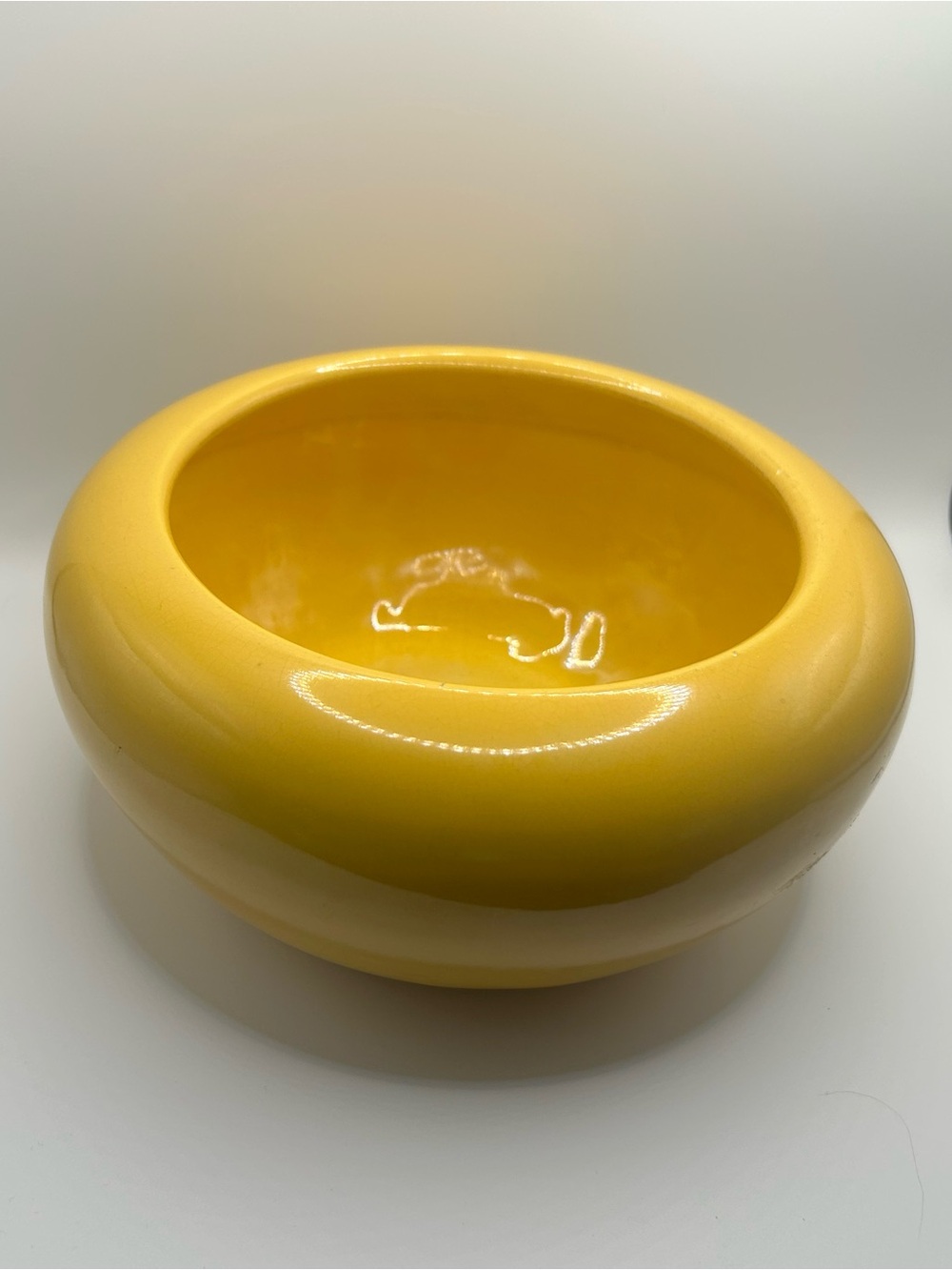 Retro MCM Yellow Ceramic Planter Vase | Marked | Mid-Century Home Decor